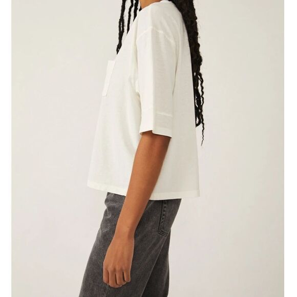 NWT FREE PEOPLE We The Free ALISSA TEE - IVORY 5140 - Picture 2 of 6